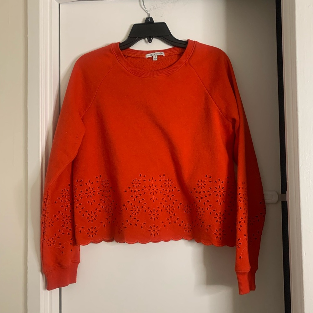 Rebecca Minkoff Red Sweater Size S Cotton Blend Winter Warm Women's Soft Outdoor